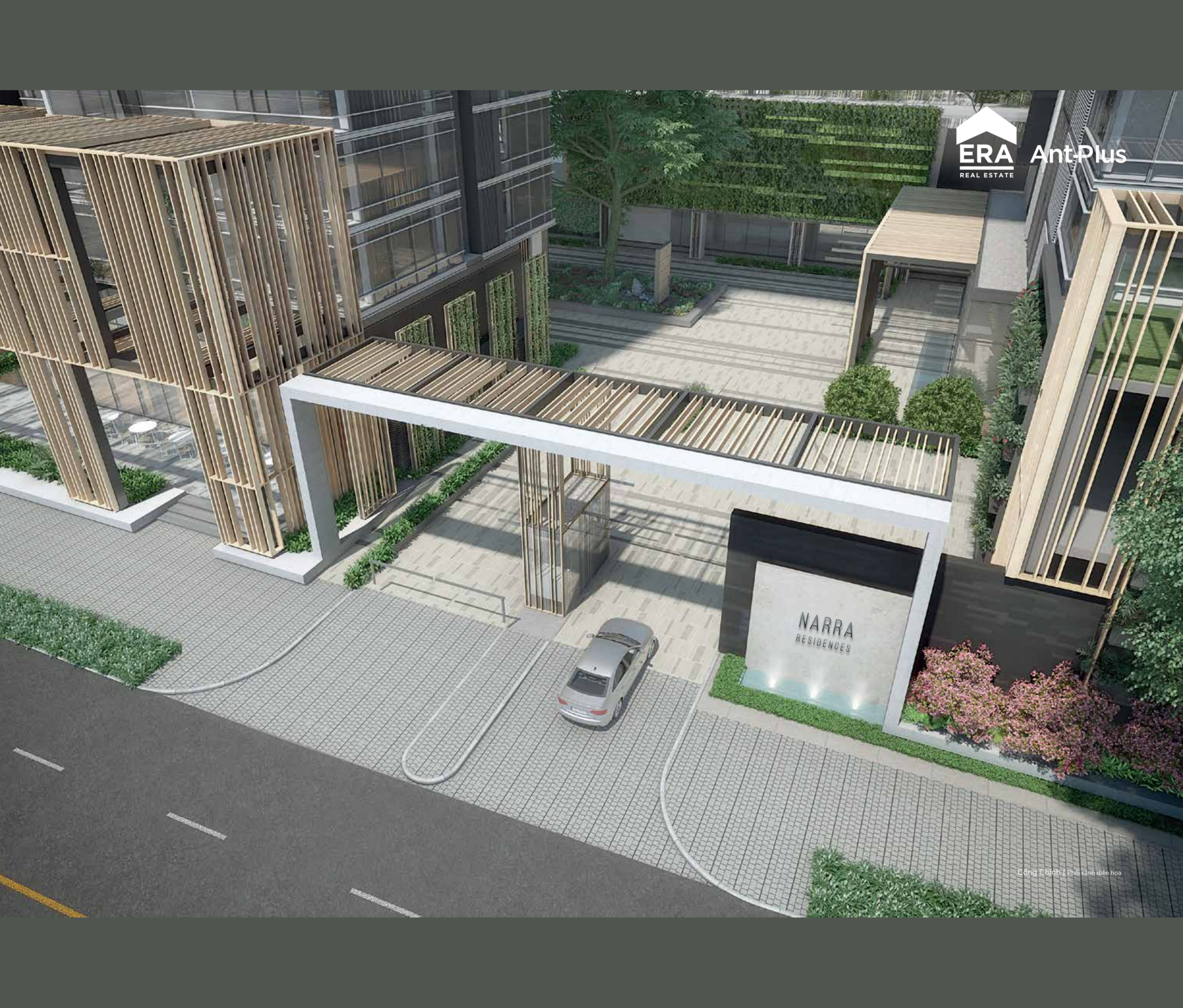 Phối cảnh cổng và sảnh đón Narra Residences