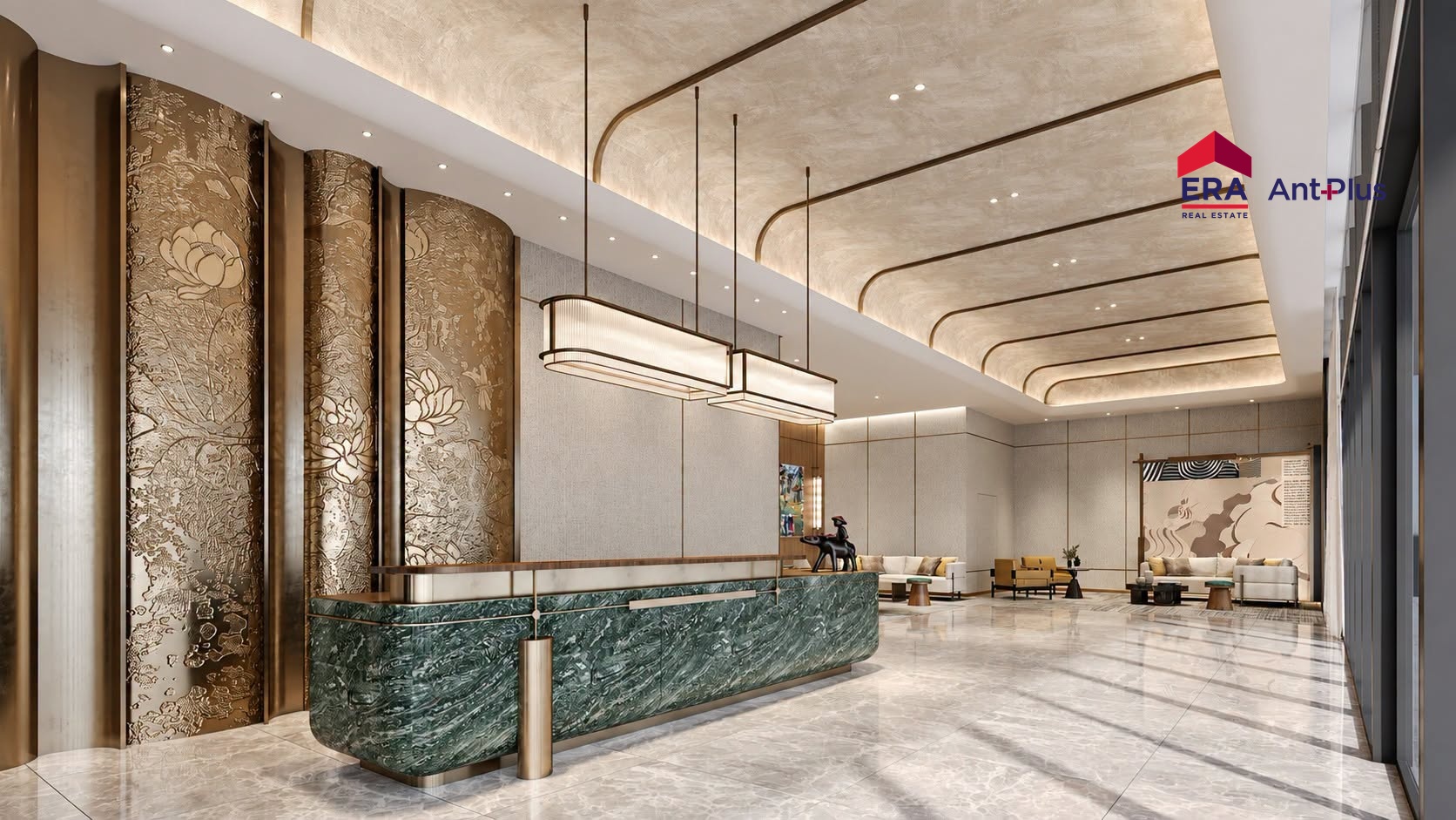 Không gian sảnh tiện ích căn hộ cao cấp Narra Residences Empire City