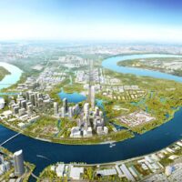 Toàn cảnh Empire City Thủ Thiêm ven sông Sài Gòn, khu vực có các loại hình căn hộ từ 1-4 phòng ngủ và Penthouse, phù hợp người tìm hiểu căn hộ studio