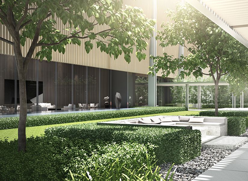 Sân vườn nội khu xanh mát tại phân khu Narra Residences, Empire City