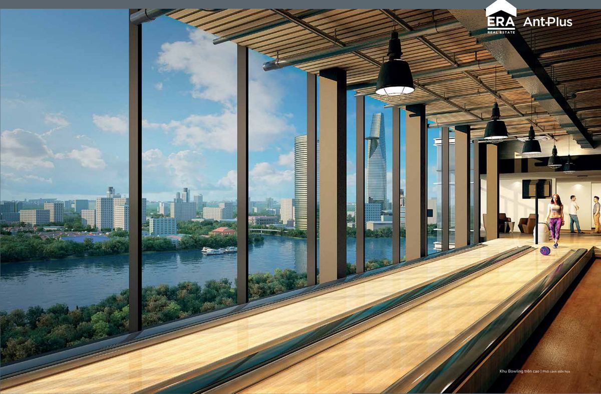 Khu Sky Bowling trên cao tại Narra Residences, view sông Sài Gòn và trung tâm thành phố